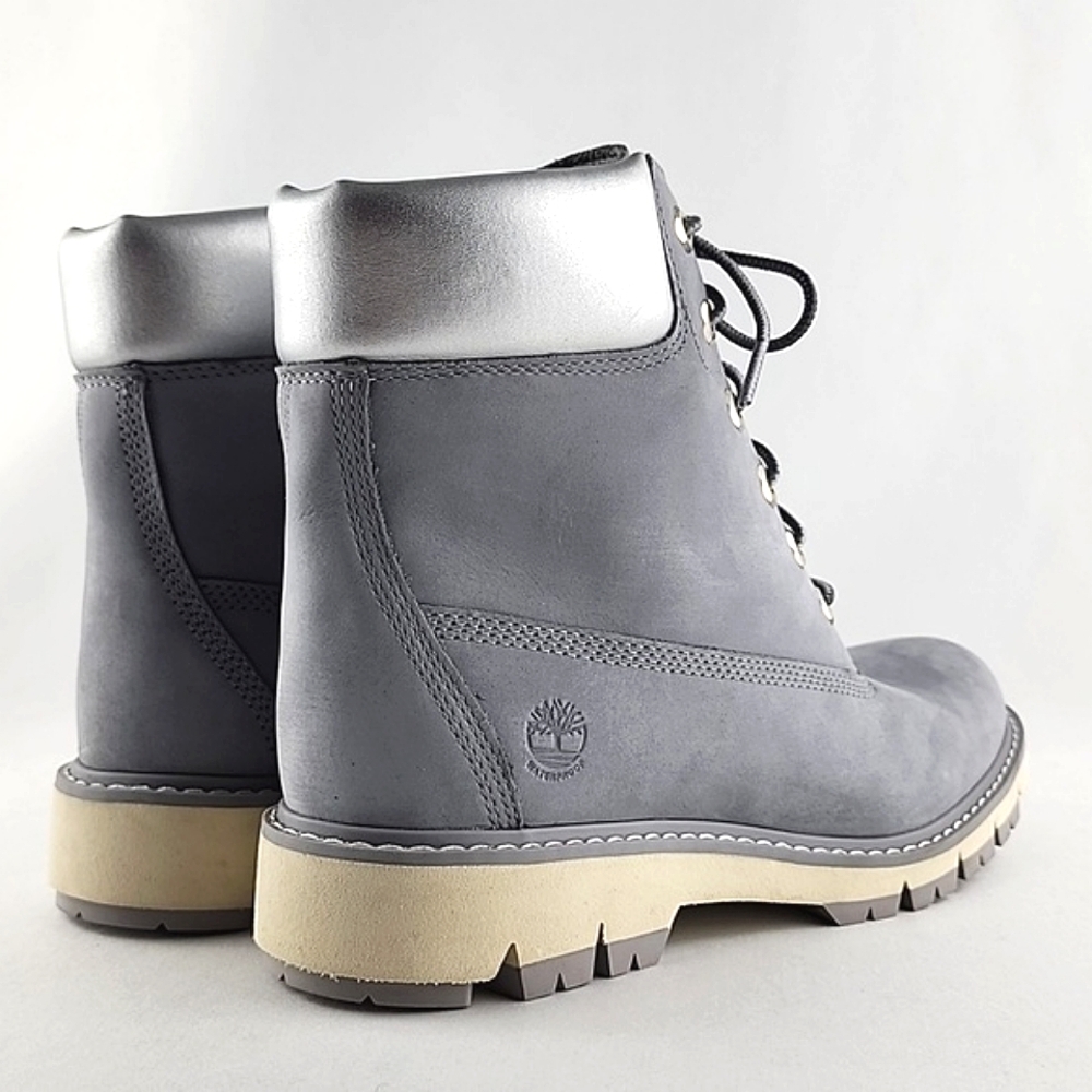 Timberland Women's Lucia Way Waterproof Grey Nubuck Leather Ankle Boots Size 9W - Picture 7 of 15